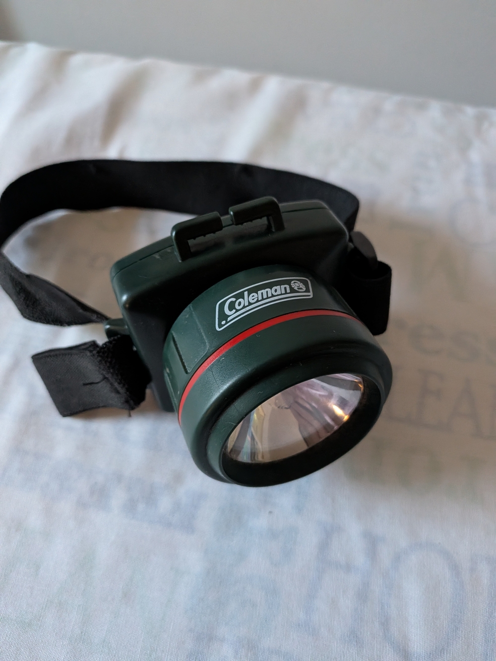 Vintage Green Coleman Head Flashlight Lamp Miner Style Light Camping